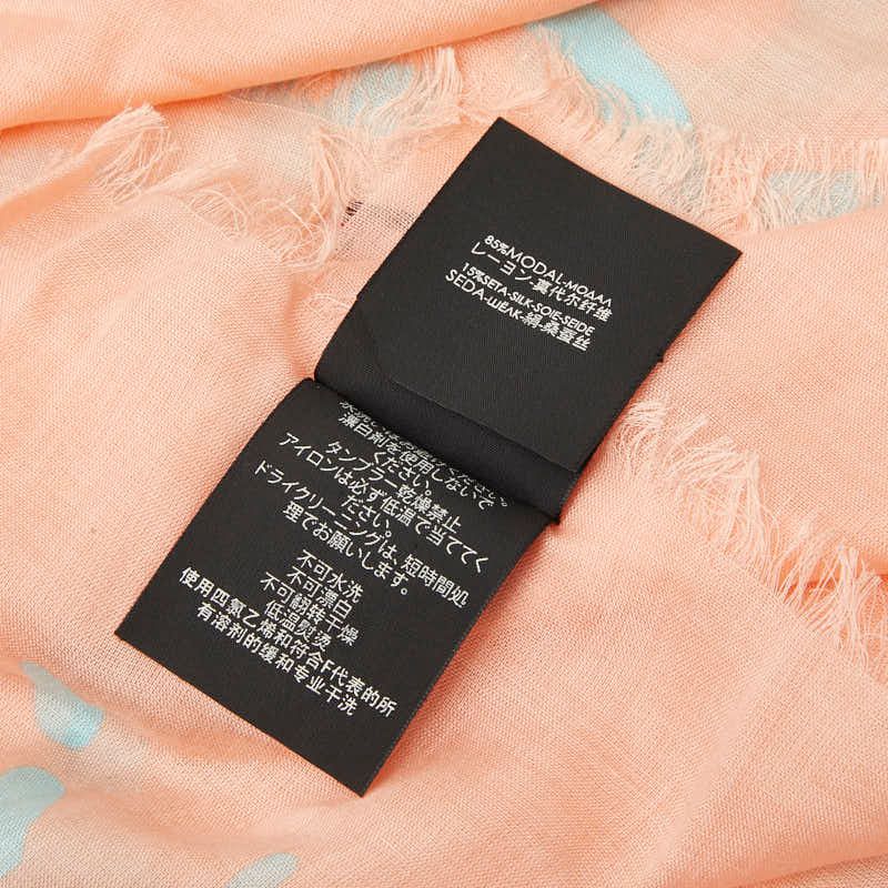 Gucci GG Ghost Motif Scarf Pink Blue Silk Modal — view 6
