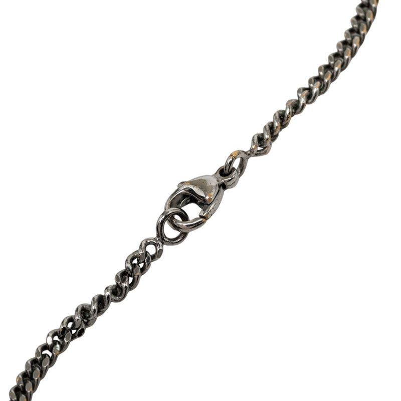 Chanel CC Logo Necklace Silver Metal Rhinestone — view 4