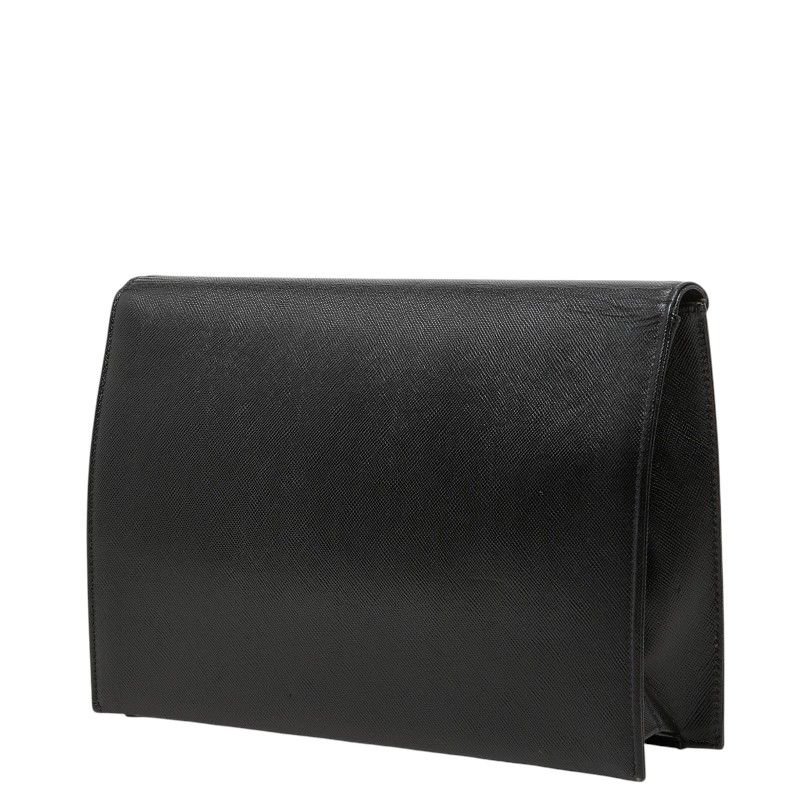 Saint Laurent Vintage Clutch Black Leather — view 2