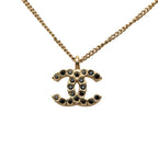Chanel CC Logo Necklace Gold Black Plated — view 2