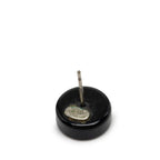 Chanel CC Logo Round Earrings Black Silver Plastic Metal — view 3