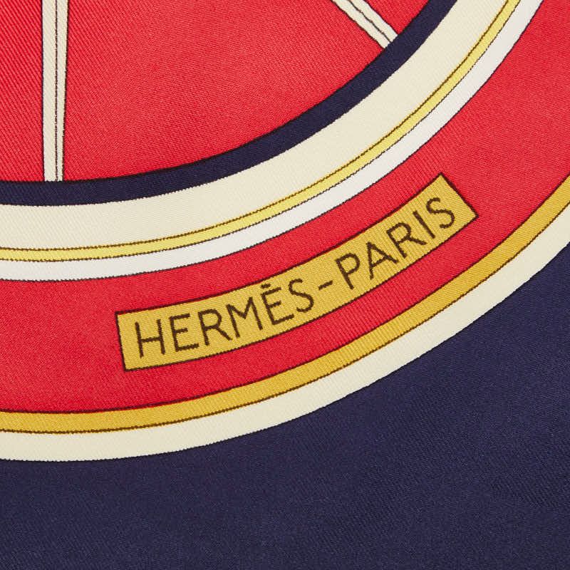 Hermes Carre 90 Washington's Carriage George Scarf Navy Multicolor Silk — view 6