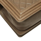 Chanel CC Logo Quilted Boy 25 Chain Shoulder Bag Khaki Green Lambskin — view 7