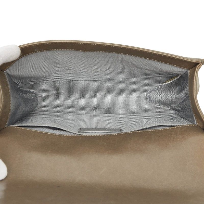 Chanel CC Logo Quilted Boy 25 Chain Shoulder Bag Khaki Green Lambskin — view 8
