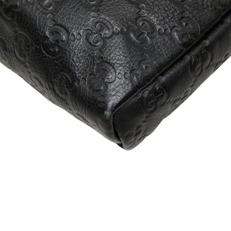Gucci Guccissima Crossbody Shoulder Bag Black Leather — view 7