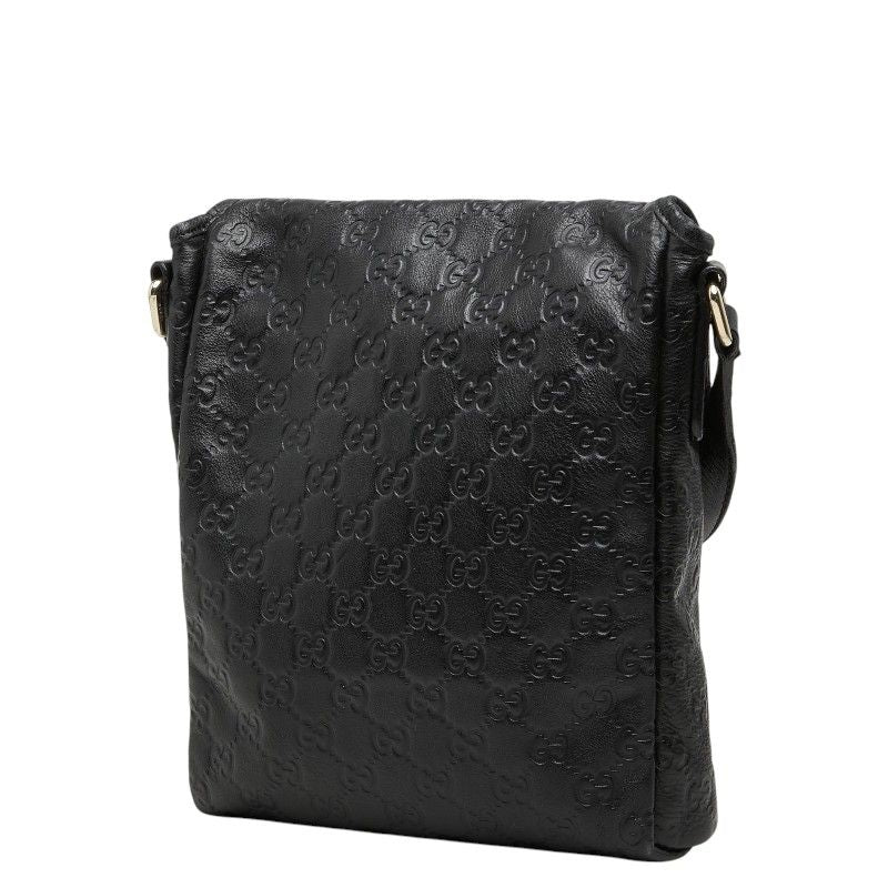 Gucci Guccissima Crossbody Shoulder Bag Black Leather — view 2