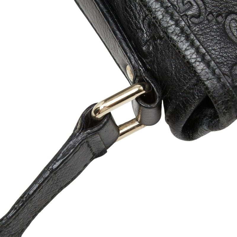 Gucci Guccissima Crossbody Shoulder Bag Black Leather — view 5
