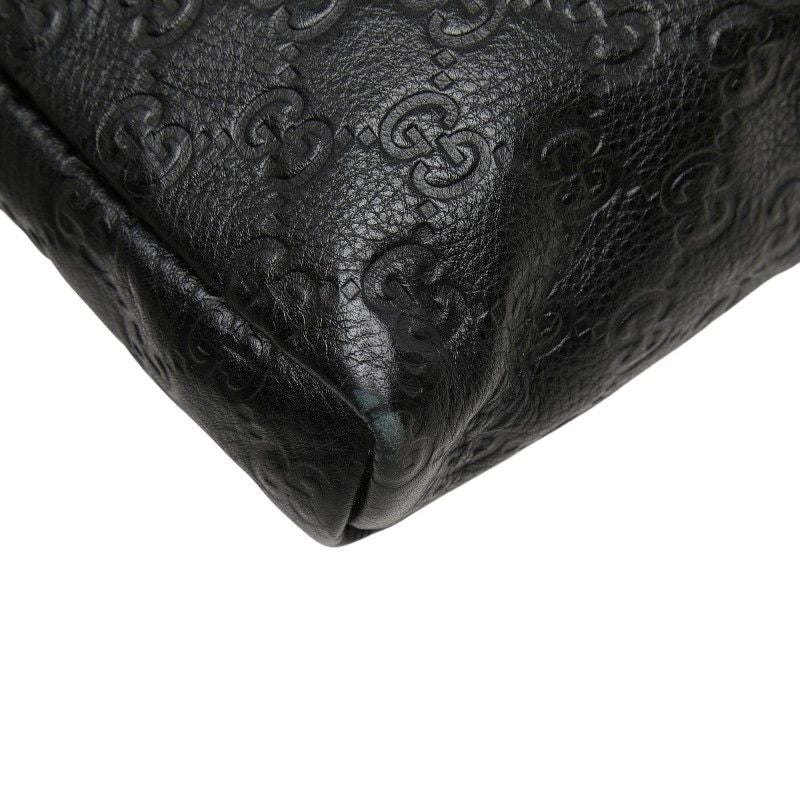 Gucci Guccissima Crossbody Shoulder Bag Black Leather — view 8