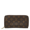 Louis Vuitton Monogram Zippy Wallet Zip Around Brown Rose Ballerine Leather