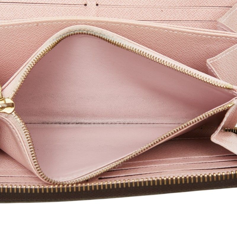 Louis Vuitton Monogram Zippy Wallet Zip Around Brown Rose Ballerine Leather — view 7