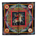 Hermes Carre 90 Feux D'artifice Scarf Black Multicolor Silk