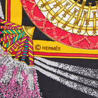 Hermes Carre 90 Feux D'artifice Scarf Black Multicolor Silk — view 5