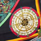 Hermes Carre 90 Feux D'artifice Scarf Black Multicolor Silk — view 2