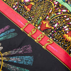 Hermes Carre 90 Feux D'artifice Scarf Black Multicolor Silk — view 4