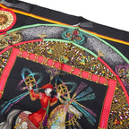 Hermes Carre 90 Feux D'artifice Scarf Black Multicolor Silk — view 3