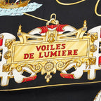 Hermes Carre 90 Voiles de Lumiere Sailing Ship of Light Scarf Black Multicolor — view 2