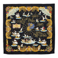 Hermes Carre 90 Voiles de Lumiere Sailing Ship of Light Scarf Black Multicolor
