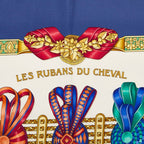 Hermes Carre 90 les Rubans du Cheval Horse Ribbon Decoration Scarf White — view 2