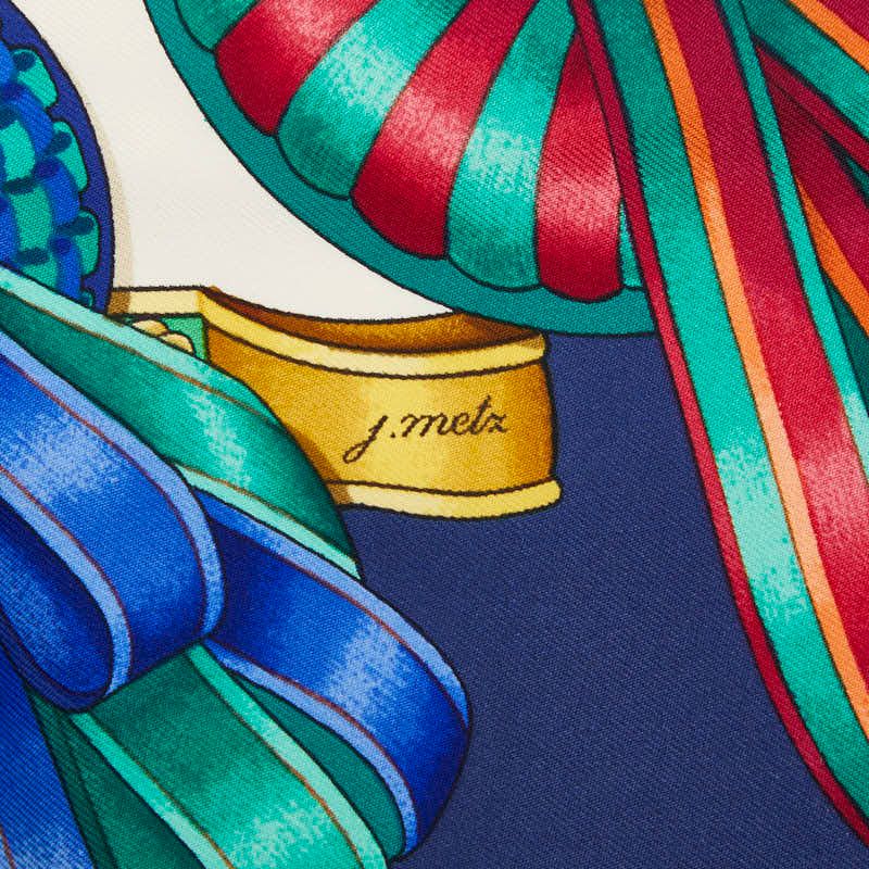 Hermes Carre 90 les Rubans du Cheval Horse Ribbon Decoration Scarf White — view 4