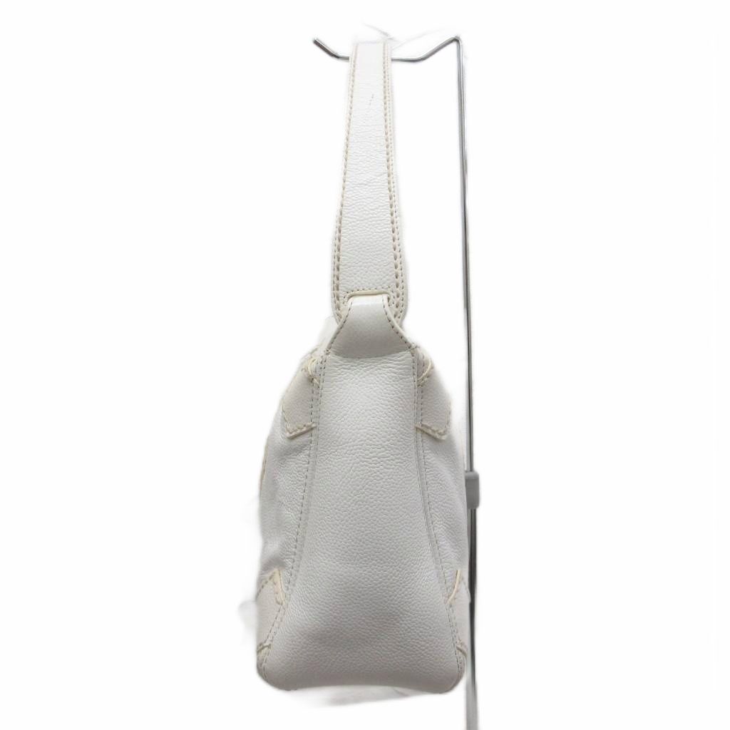 Chanel CC Logo Jumbo CC Caviar Leather Shoulder Bag White — view 4