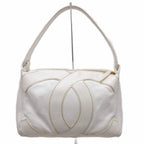 Chanel CC Logo Jumbo CC Caviar Leather Shoulder Bag White — view 2