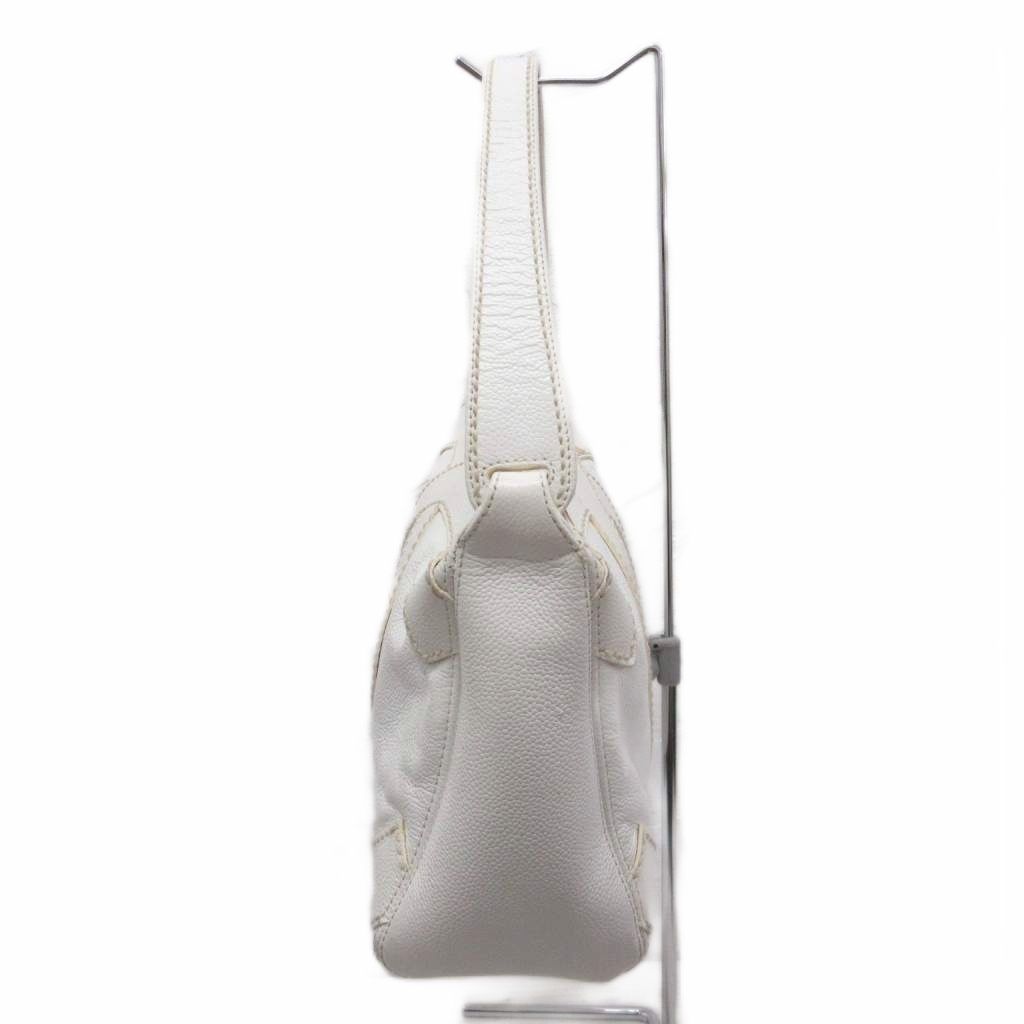 Chanel CC Logo Jumbo CC Caviar Leather Shoulder Bag White — view 3