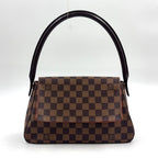 Louis Vuitton Mini Looping Damier Ebene Leather Brown Handbag Gold