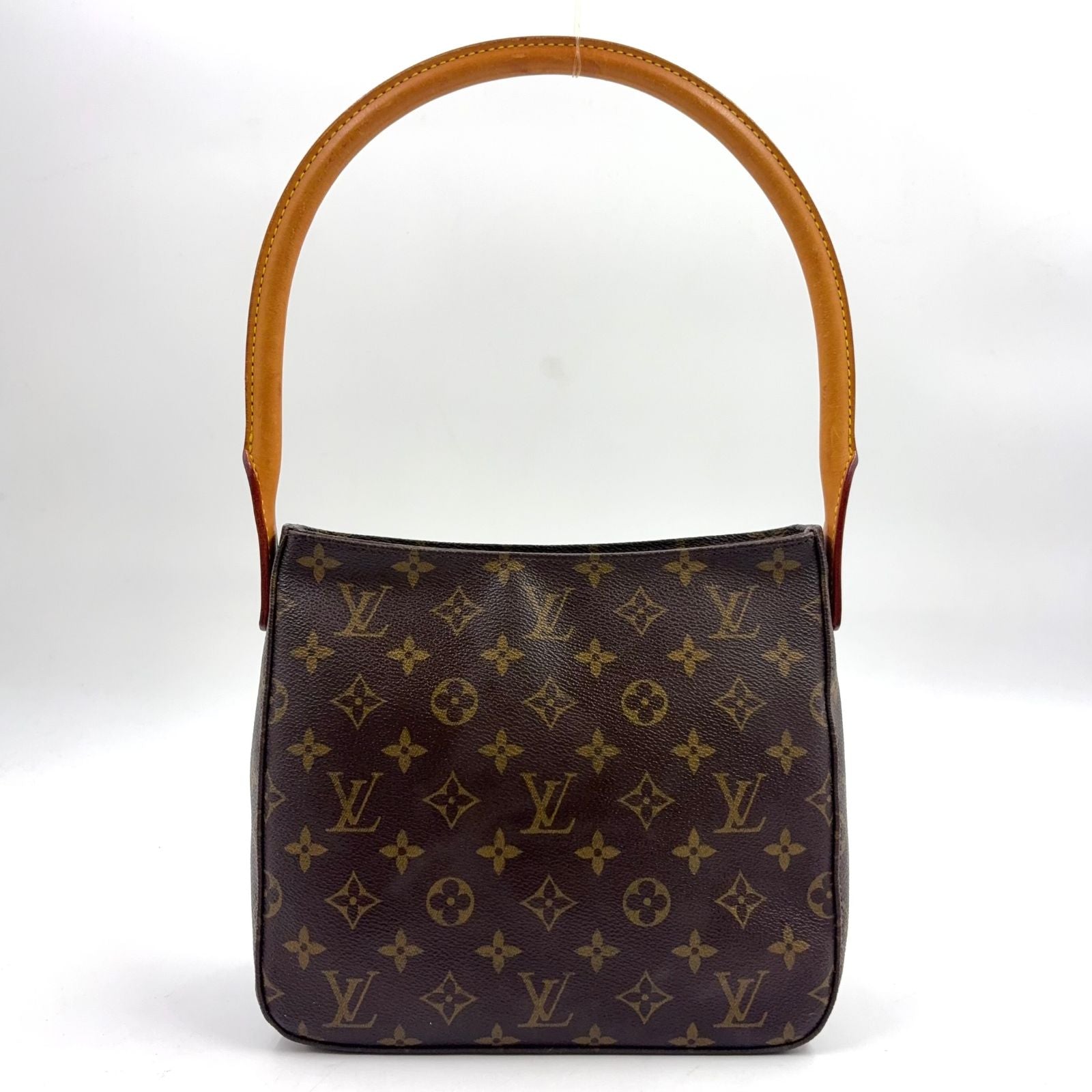 Louis Vuitton Looping MM Monogram Leather Brown Light Handbag Gold