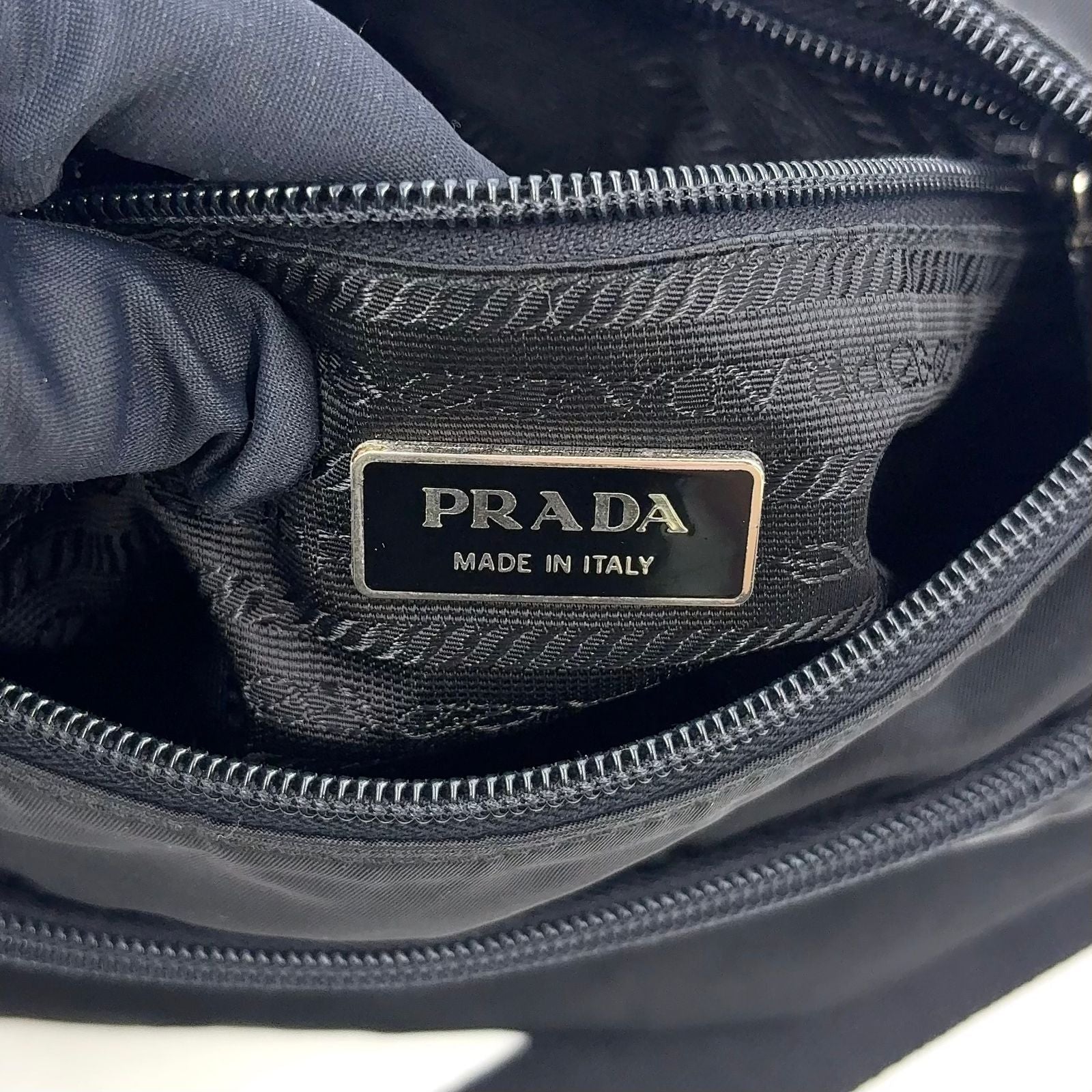 Prada Nylon Black Shoulder Bag Silver — view 4