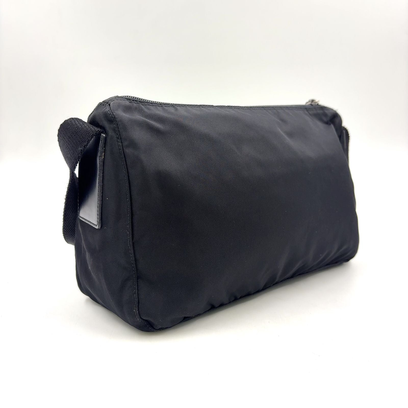 Prada Nylon Black Shoulder Bag Silver — view 2