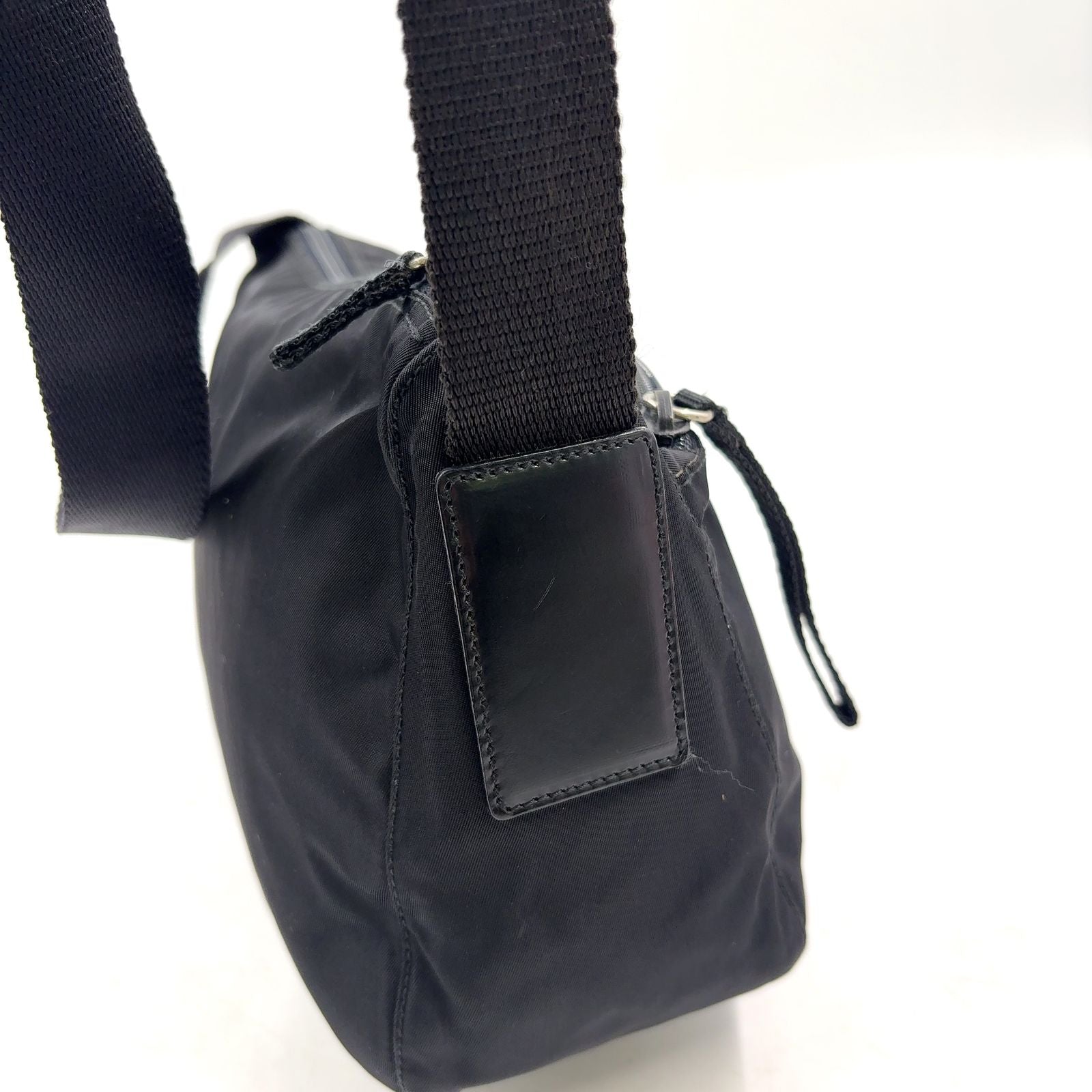 Prada Nylon Black Shoulder Bag Silver — view 6