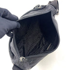 Prada Nylon Black Shoulder Bag Silver — view 3