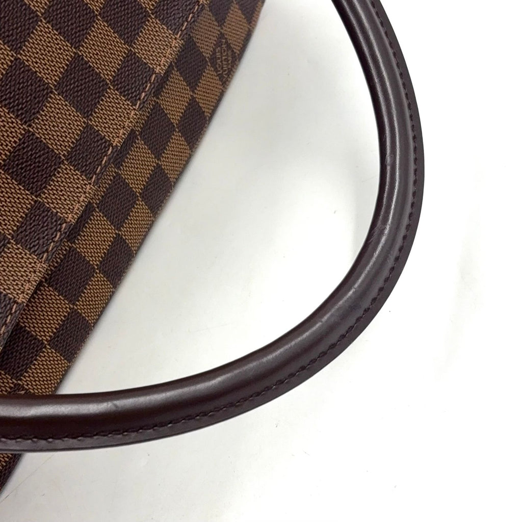 Louis Vuitton Mini Looping Damier Ebene Leather Brown Handbag Gold — view 6