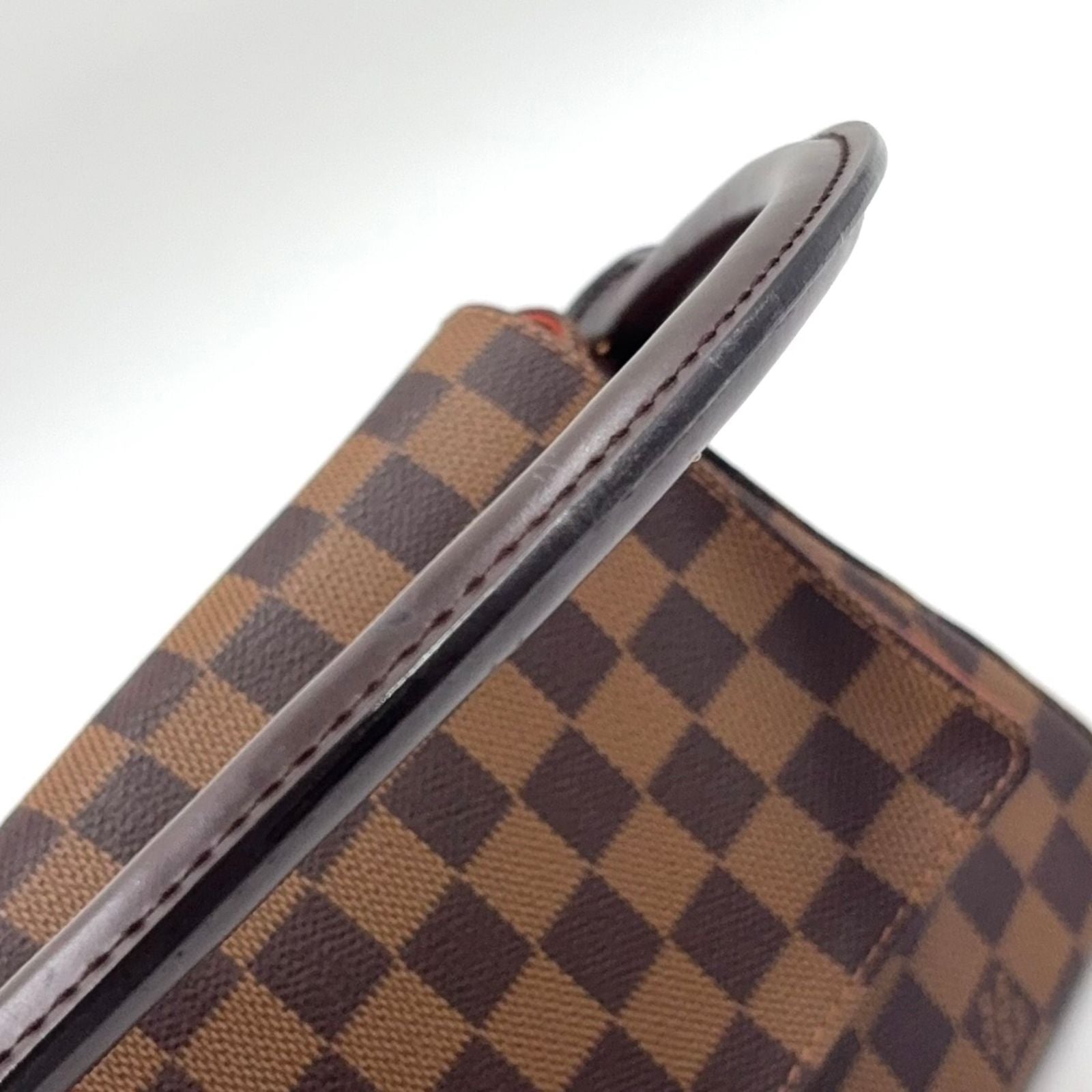 Louis Vuitton Mini Looping Damier Ebene Leather Brown Handbag Gold — view 7