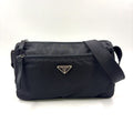 Prada Nylon Black Shoulder Bag Silver