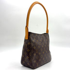 Louis Vuitton Looping MM Monogram Leather Brown Light Handbag Gold — view 2