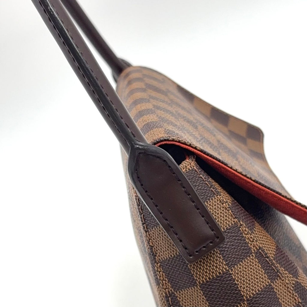 Louis Vuitton Mini Looping Damier Ebene Leather Brown Handbag Gold — view 8