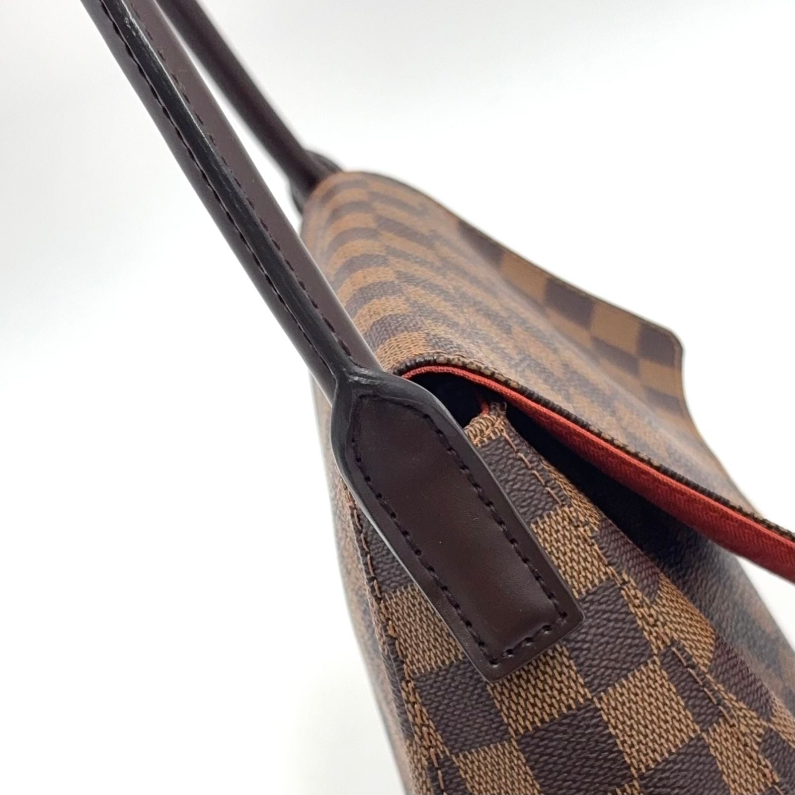 Louis Vuitton Mini Looping Damier Ebene Leather Brown Handbag Gold — view 8