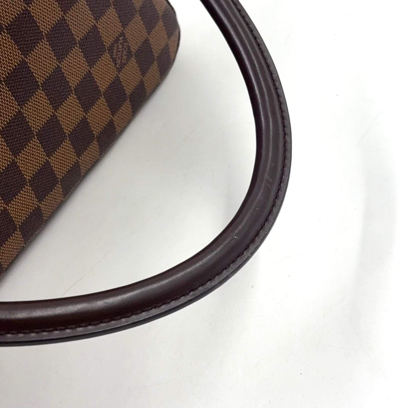Louis Vuitton Mini Looping Damier Ebene Leather Brown Handbag Gold — view 5