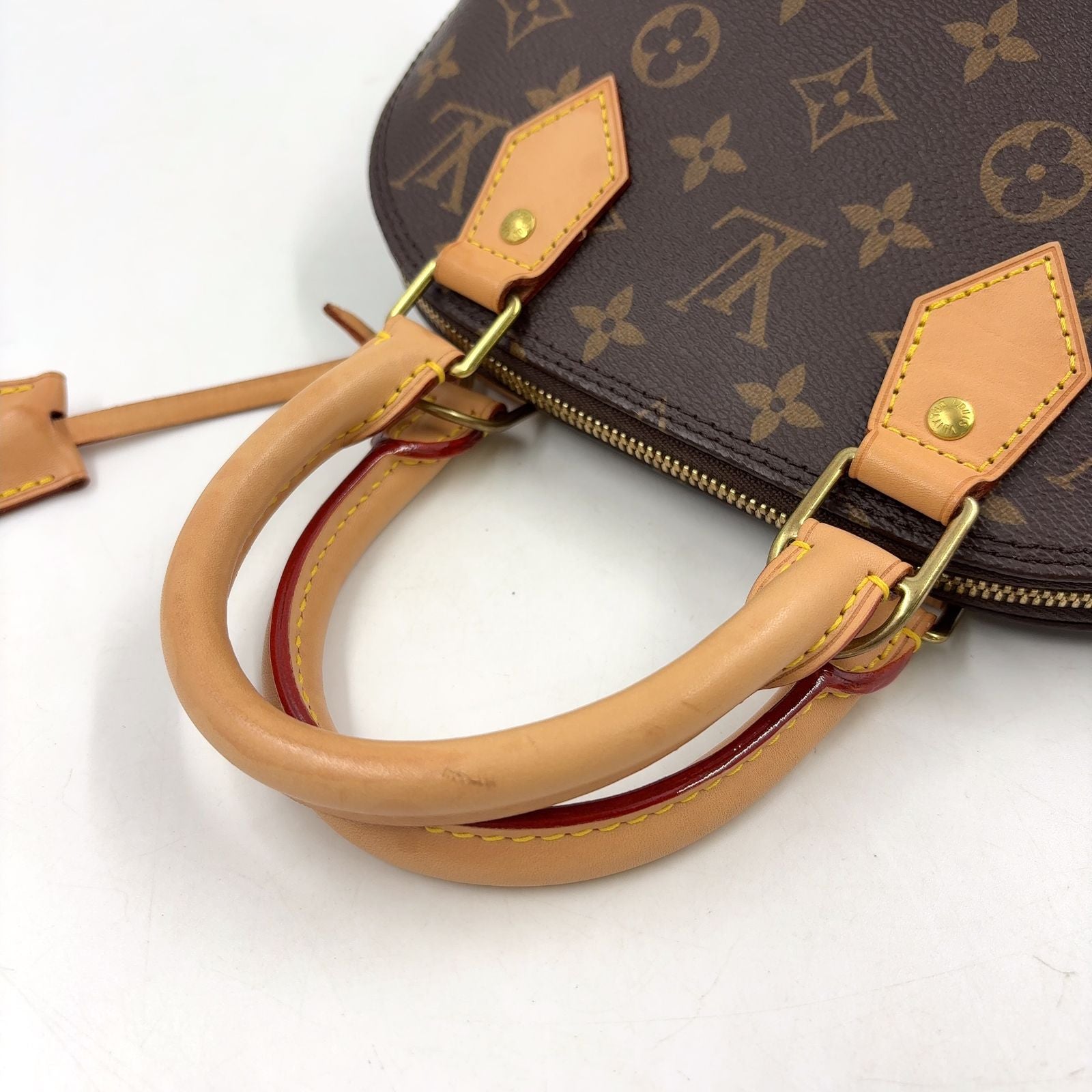 Louis Vuitton Alma BB Monogram 2-Way Leather Brown Light Handbag Gold — view 5