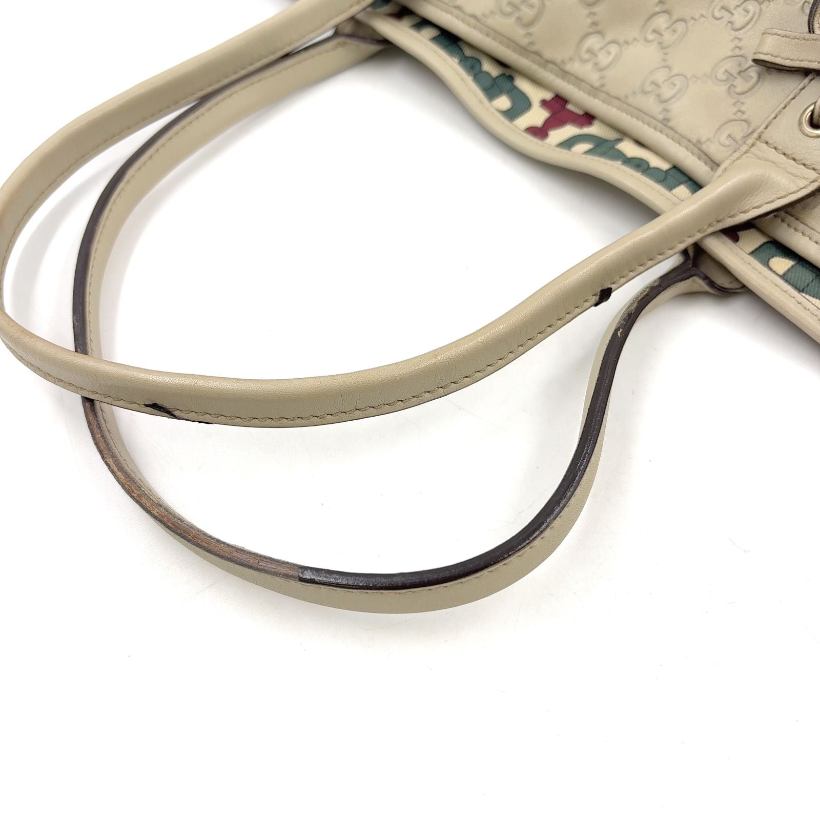 Gucci Princy Sherry Line Leather Ivory Tote Bag Silver — view 6