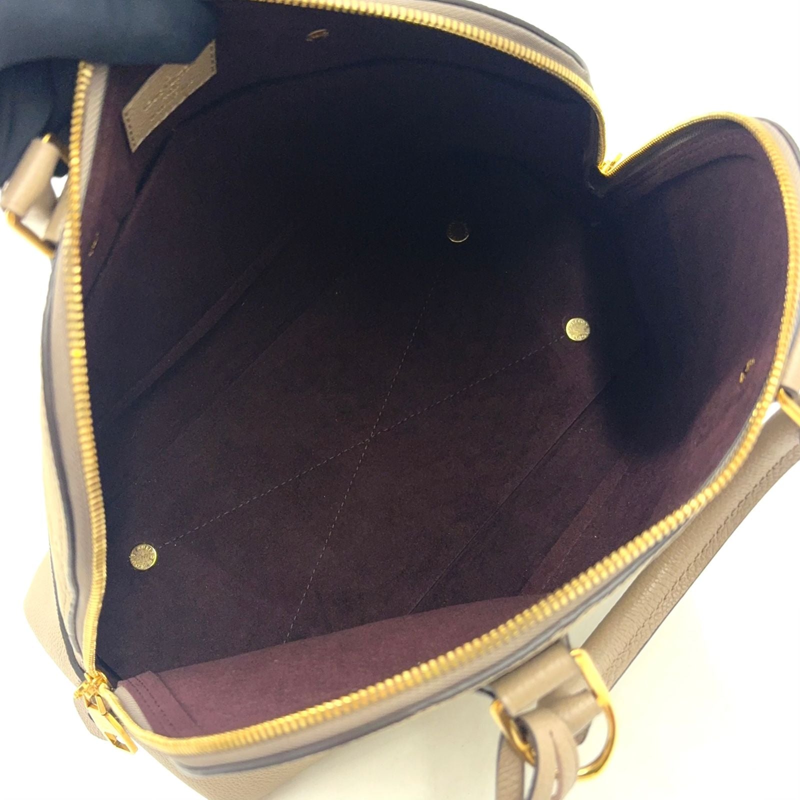 Louis Vuitton Neo Alma PM Monogram Empreinte Gray Leather Beige Handbag Gold — view 3