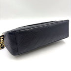 Chanel Maxi Quilted 34 Lambskin Black Chain Shoulder Bag Gold — view 6