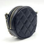 Chanel Classic Round Chain Lambskin Black Shoulder Bag Gold — view 2