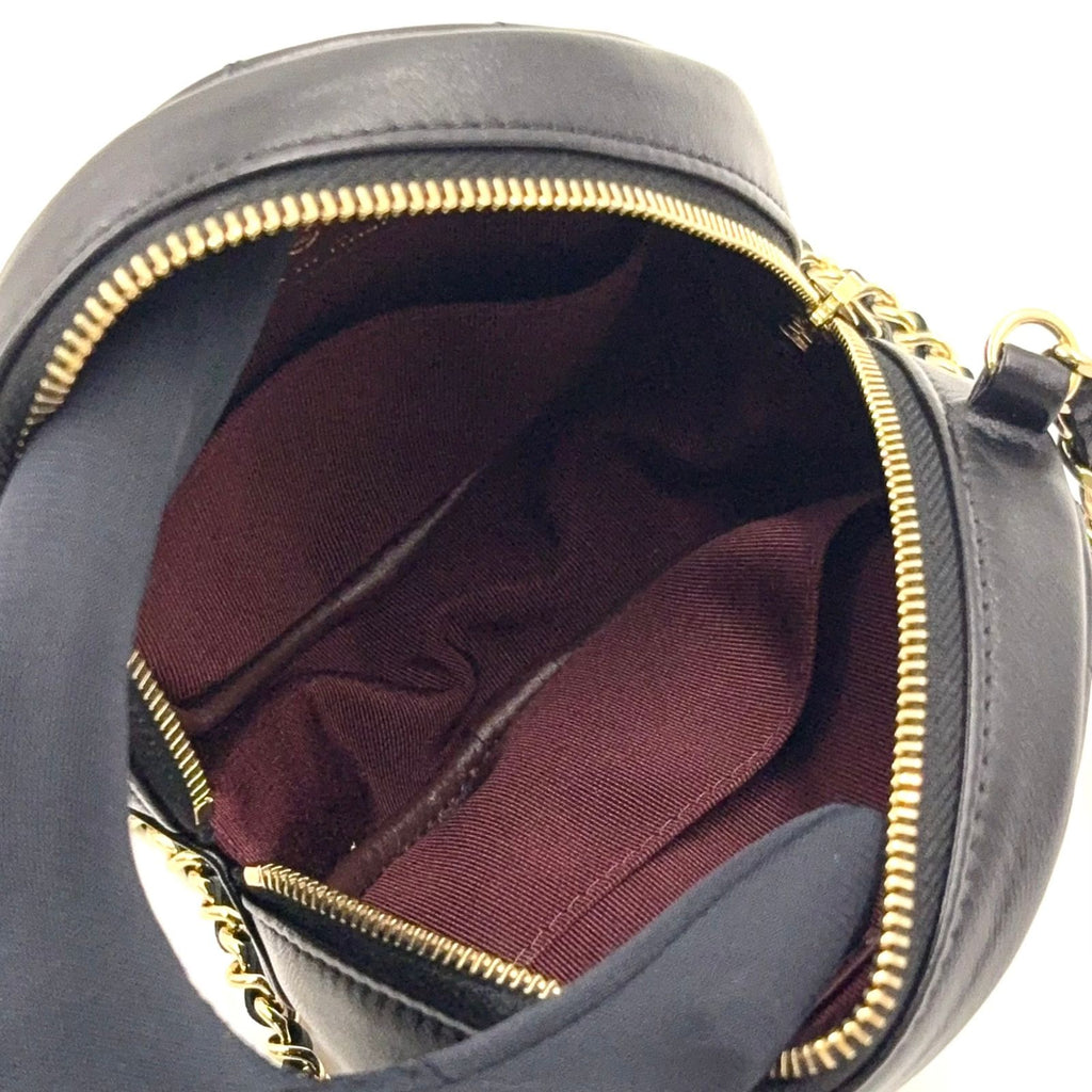 Chanel Classic Round Chain Lambskin Black Shoulder Bag Gold — view 3
