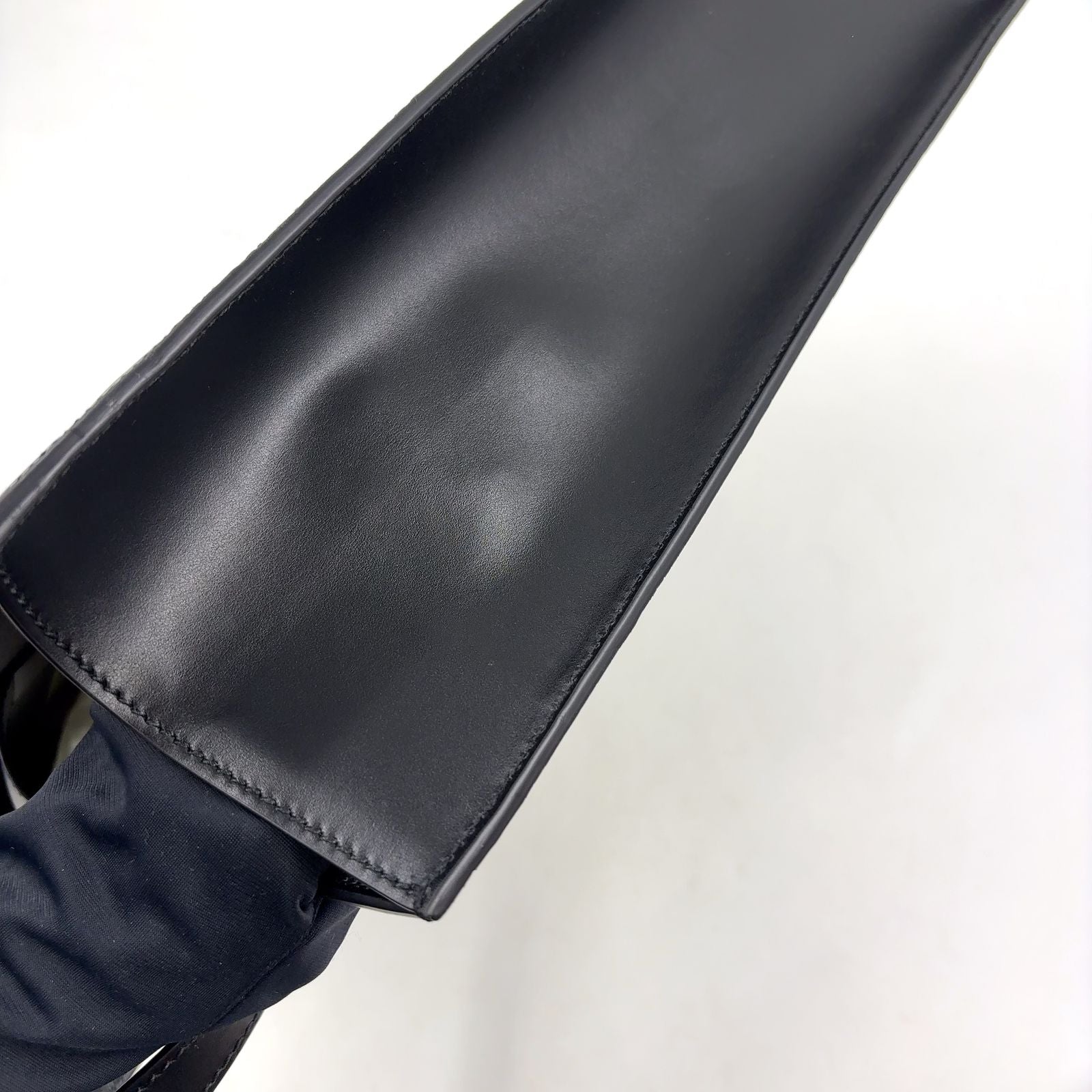 Gucci GG Embossed Calfskin Black Tote Bag Silver — view 7
