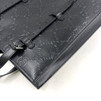 Gucci GG Embossed Calfskin Black Tote Bag Silver — view 5