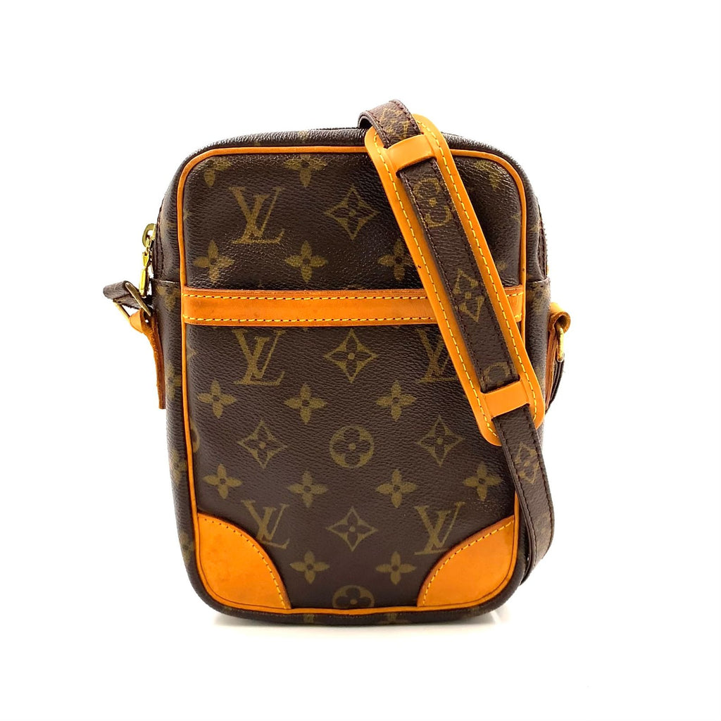 Louis Vuitton Danube Monogram Leather Brown Light Shoulder Bag Gold
