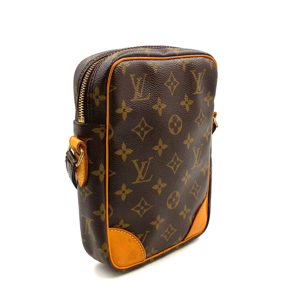 Louis Vuitton Danube Monogram Leather Brown Light Shoulder Bag Gold — view 2
