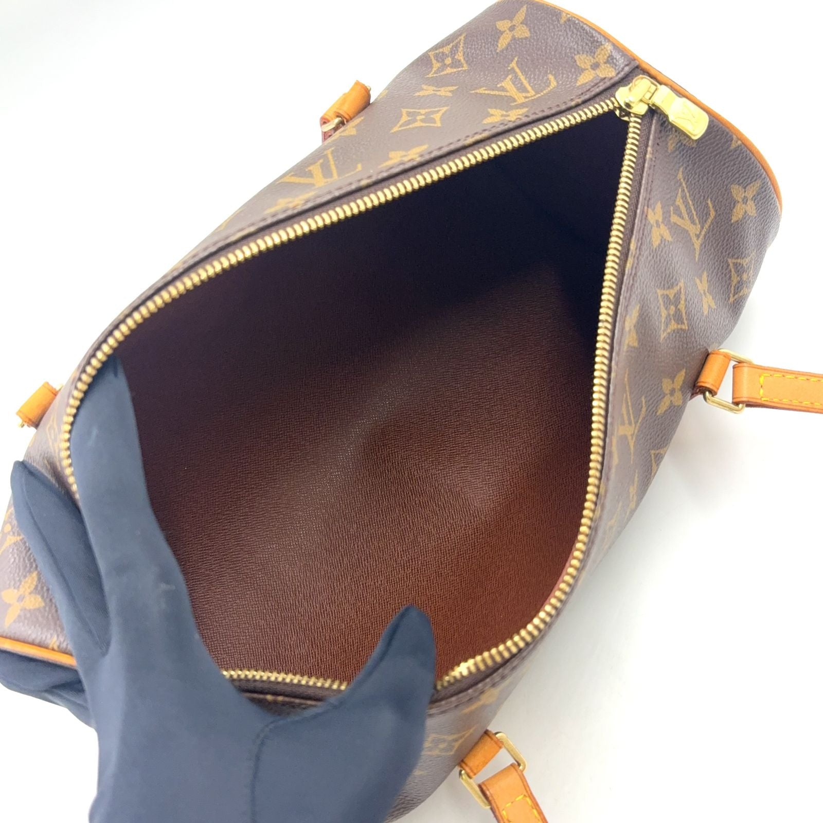 Louis Vuitton Papillon 30 Monogram Leather Brown Light Handbag Gold — view 3